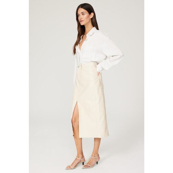 A.L.C Women's Faux Leather Alden Skirt Cream Size 6 - Picture 2 of 12
